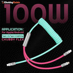 "Chubby Flex" 2 In 1 Spring ColorBlock Fast Charging Cable