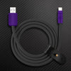 "Black Chubby" 240W Charging Cable With Color Connectors - Purple