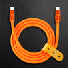 "Anodized" 240W Reflective Shine Charge Cable (C+Lightning) - Orange