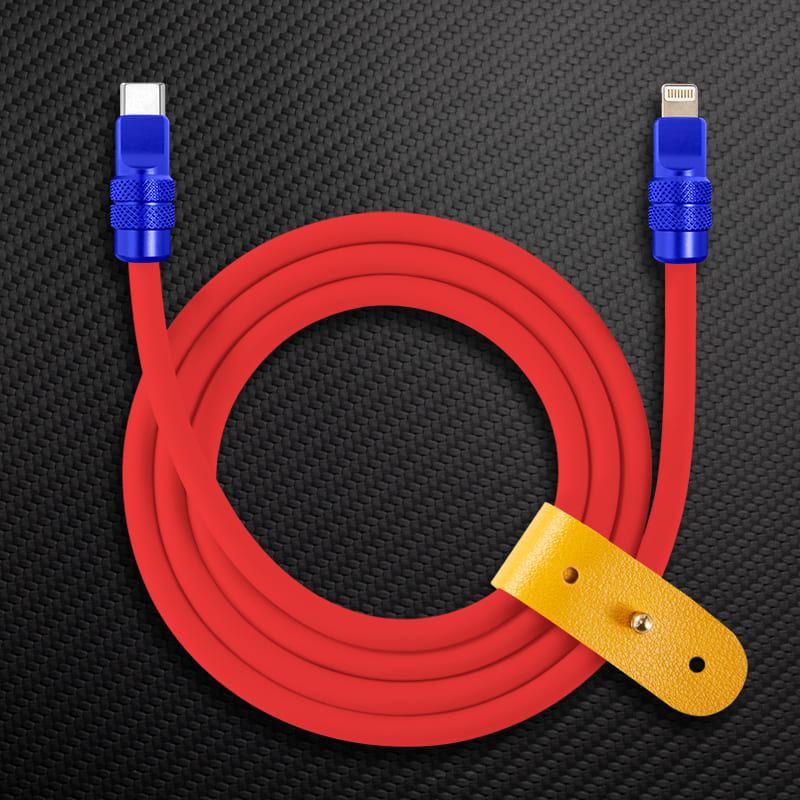 "Anodized" 240W Reflective Shine Charge Cable C+Lightning