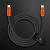 "Anodized Pro" 240W Reflective Shine Charge Cable (C+Lightning) - Orange