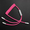 "Chubby Flex" 2 In 1 Spring Fast Charging Cable - Rose Red