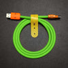 "Chubby" Vibrant Color-block Braided Charge Cable - Green+Orange [Christmas Exclusive]
