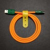 "Chubby" Vibrant Color-block Braided Charge Cable - Orange+Dark Green [Christmas Exclusive]