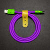 "Chubby" Vibrant Color-block Braided Charge Cable - Purple+Green