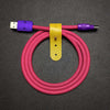 "Chubby" Vibrant Color-block Braided Charge Cable - Pink+Purple