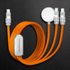 ChubbyCable Tri-Flex™:  100W 3-in-1 Fast Charging Cable with Soft Silicone & Apple Watch Charger - Orange