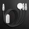 ChubbyCable Tri-Flex™:  100W 3-in-1 Fast Charging Cable with Soft Silicone & Apple Watch Charger - Black