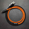 "ColorWeave Chubby" Vibrant Dual-Tone 240W Fast Charge Cable - More Colors - Orange+Black