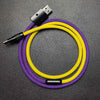 "ColorWeave Chubby" Vibrant Dual-Tone 240W Fast Charge Cable - More Colors - Yellow+Purple