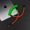 "Colorblock Chubby" New Spring Charge Cable - Green+Orange [Christmas Exclusive]