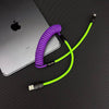 "Colorblock Chubby" New Spring Charge Cable - Purple+Green
