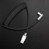 "Elbow Chubby" 240W Spring Cable With Mirrored Connector - Black