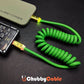 "Neon Chubby" Spring Charge Cable With Gold-plated Design
