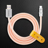 "See Through Chubby" Ultra Soft Transparent Braided Charging Cable - Orange