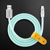 "See Through Chubby" Ultra Soft Transparent Braided Charging Cable - Blue