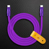 "TechnoGloss" 240W Reflective Shine Charge Cable (C+Lightning) - Purple
