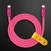 "TechnoGloss" 240W Reflective Shine Charge Cable (C+Lightning) - Rose Red