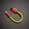 Ultra-Soft Braided 240W Color-Blocked Short Charging Cable - Yellow & Red
