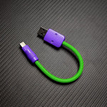 Ultra-Soft Braided 240W Color-Blocked Short Charging Cable
