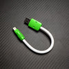 Ultra-Soft Braided 240W Color-Blocked Short Charging Cable - White & Green