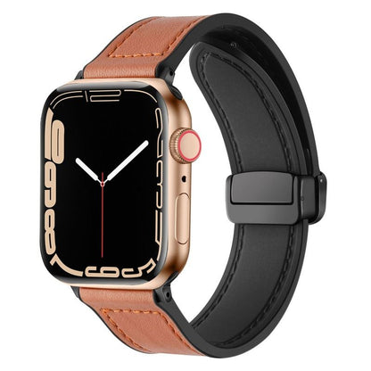 "Business Strap" Magnetic Leather Loop With Folding Buckle for Apple Watch