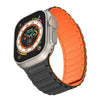 "Contrasting Colors Band" Magnetic Silicone Band For Apple Watch - Black & Orange
