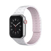 "Sport Dual-tone Band" Silicone Magnetic Breathable Band for Apple Watch - White + Pink