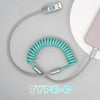 "Curly Chubby" Adjustable Twin Color Chubby Cable - Green+Grey